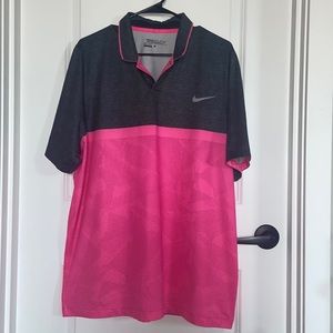 Large Pink And Grey Nike Golf Polo 